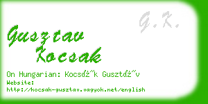 gusztav kocsak business card